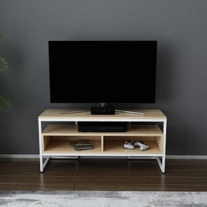 TV Stalak Merrion - Bijela i Hrastova Boja