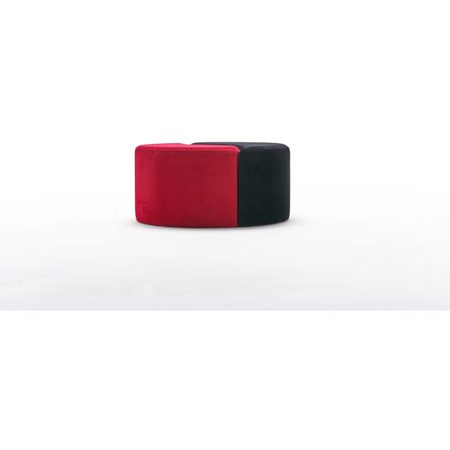 Atelier Del Sofa Tabure, Crno Crvena, Alis Puf - Red, Black slika 4