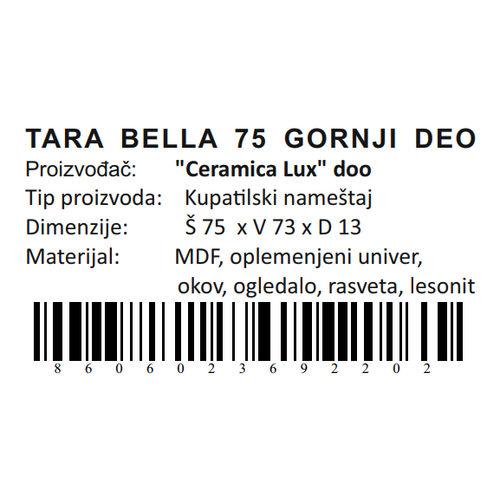 Ceramica lux   Tara Bella gornji deo 75 300277 slika 9