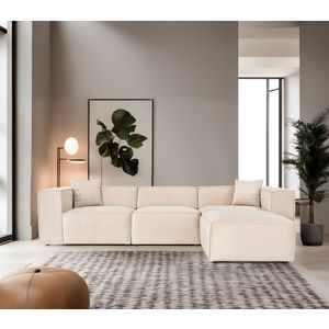 Ugaona Sofa 'Lora' (L1-O1-1R-POUFFE) - Krema Boja