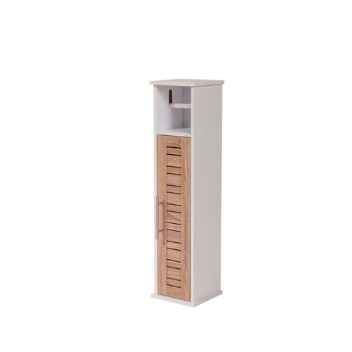 TENDANCE DRŽAČ TOALET PAPIRA SA OSTAVOM STOCHKLOM 18X18X75 CM MDF BAMBUS BELA 9912306 slika 3