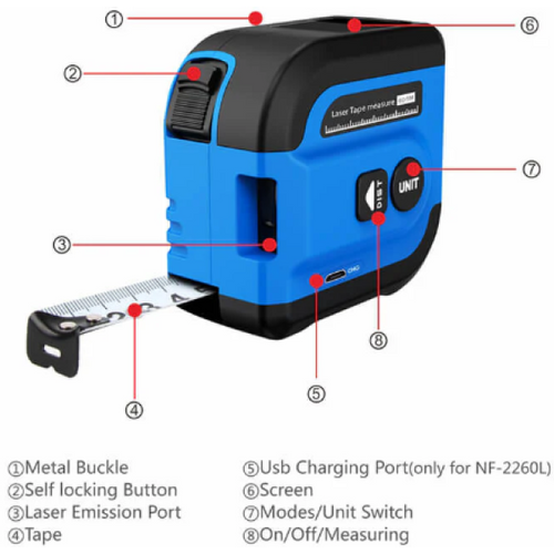 NOYAFA NF-2260L Laserska traka za merenje udaljenosti slika 5