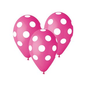 GS110-P157-07 Balon Pink sa bijelim tufnama 30cm, 5kom