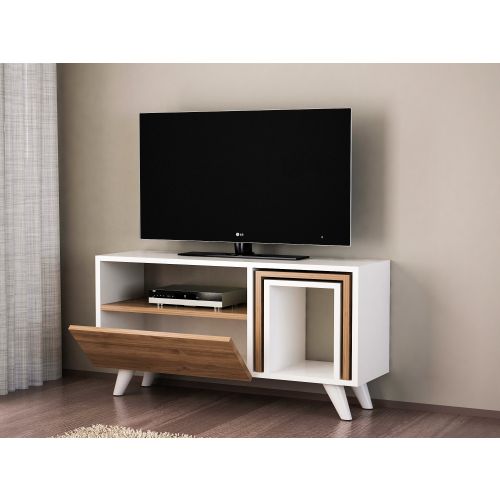 Woody Fashion TV jedinica, Bijela boja Orah, Novella K2 - White, Walnut slika 2