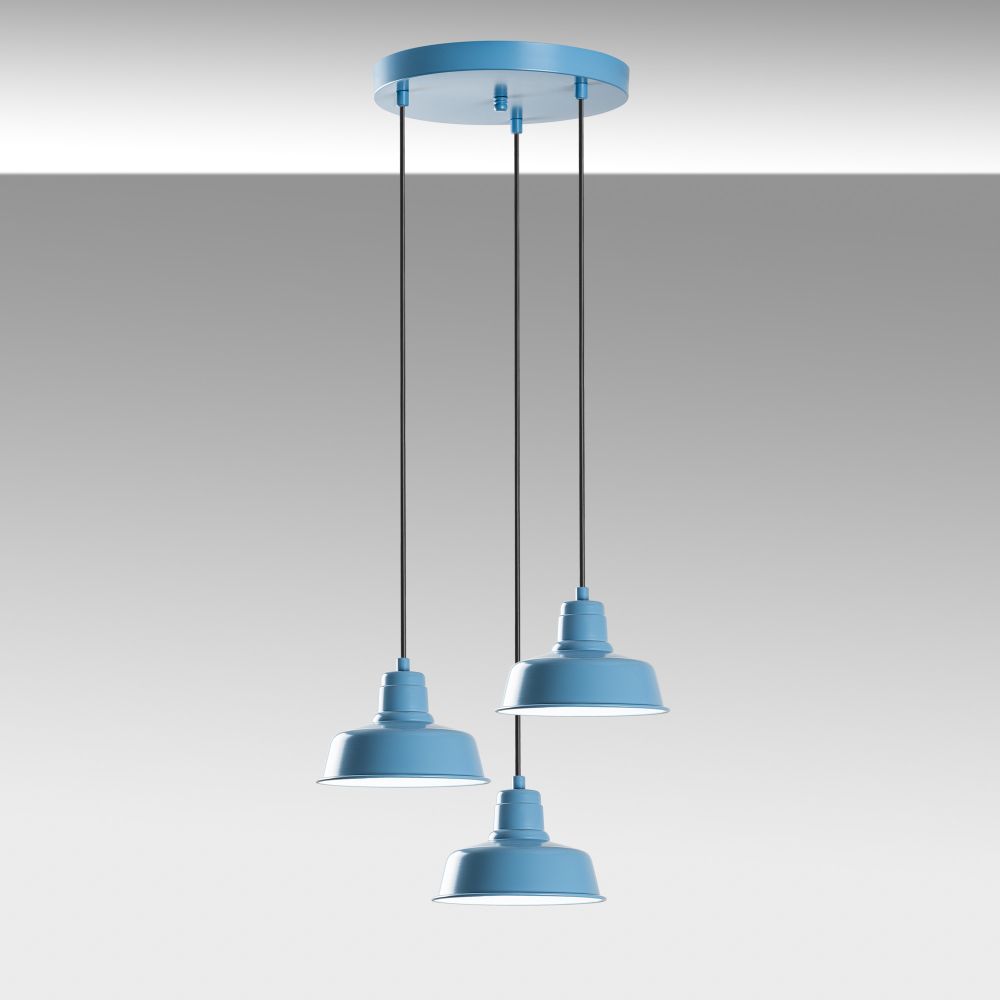 Luster Memati - 181Light Blue sa 3 svjetiljke u svijetloplavoj boji slika 5