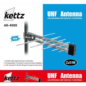 Kettz AS-K020 Antena TV/FM/T2 RF konektor 