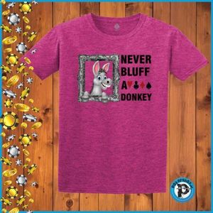 Poker majica "Never Bluff A Donkey", ljubičasta