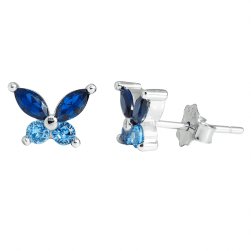 J&B Jewellery 925 Srebrne minđuše na šrafić 00041-Blue slika 1