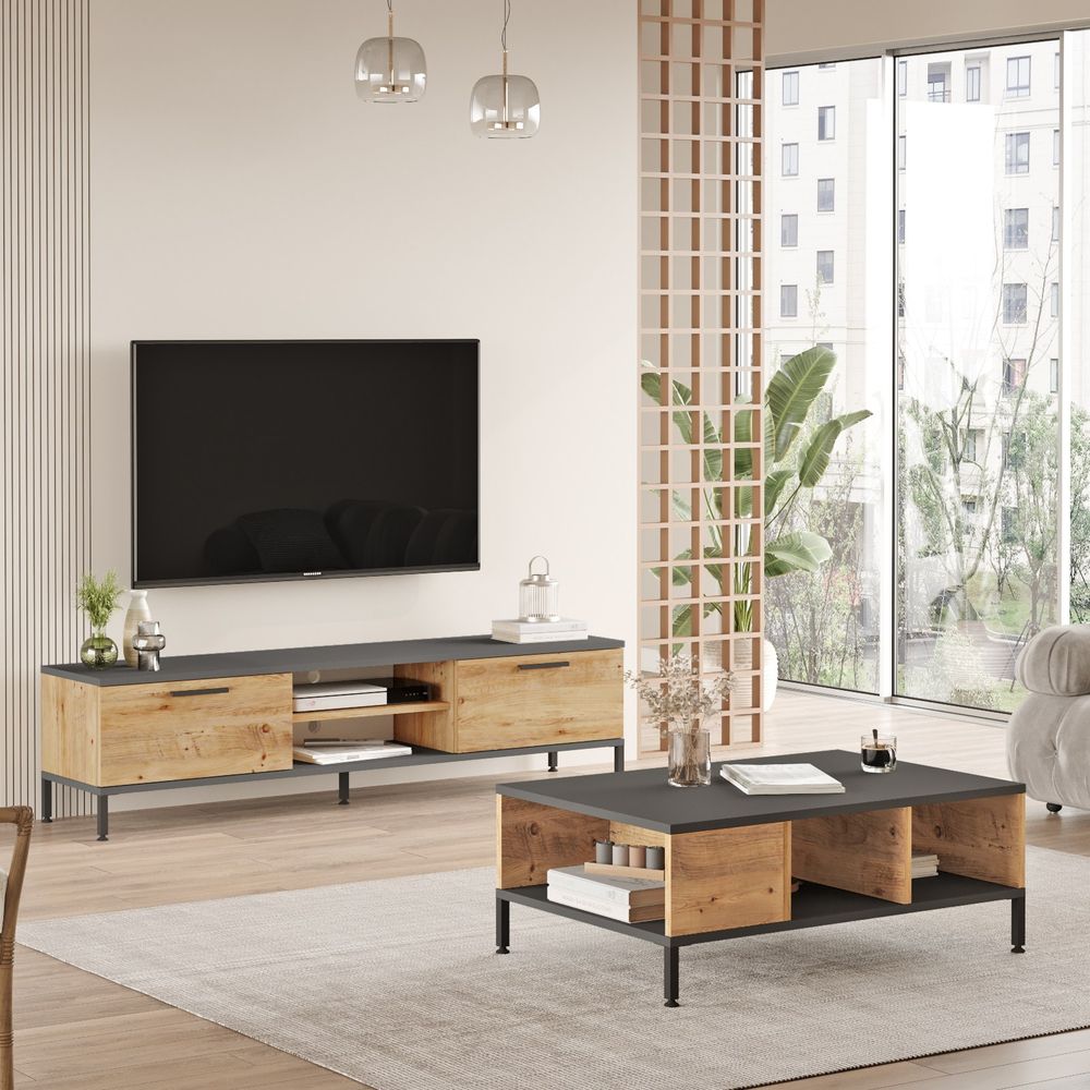Rl5-Aa Atlantic Pine Anthracite Set Namještaja za Dnevnu Sobu slika 2