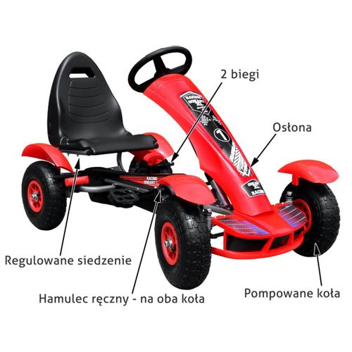 Go-Kart Pumped Red Wheels - crveni slika 2