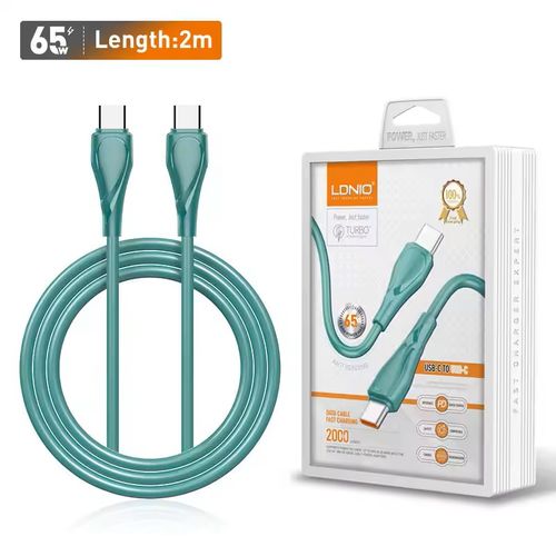 LDNIO CHARGING DATA CABLE (C-C) 65W 2M GREEN LC612C slika 5