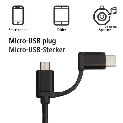 HAMA 4u1 Musko/Zenski USB- Mikro USB kabl+USB-C adapter slika 4