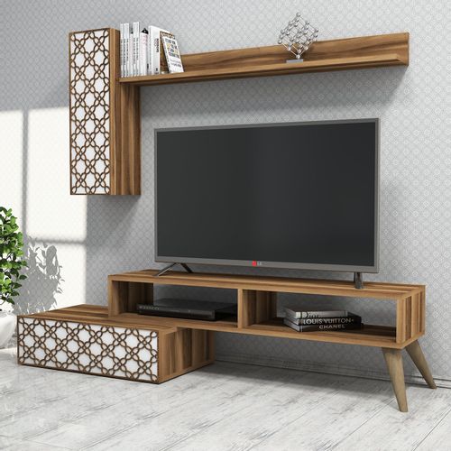 Woody Fashion TV jedinica, Planet - Walnut, White slika 1