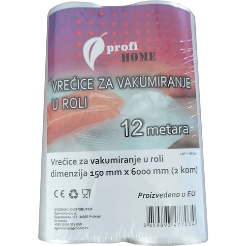 profi HOME Vrećice za vakumiranje u roli, 150 x 6000 mm, 2 kom - 453605 slika 1