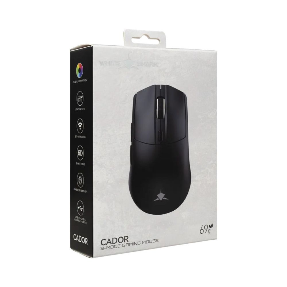 WHITE SHARK Miš WGM-5020 CADOR / 10.000 DPI, crni slika 6