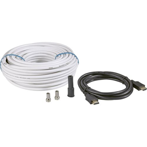 BKL Electronic SAT priključni kabel [1x F-muški konektor, muški konektor HDMI - 1x F-muški konektor, muški konektor HDMI] 25.00 m 90 dB  crna, bijela slika 2