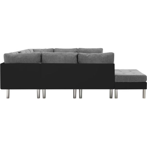 Modularna sofa od umjetne kože crna slika 12