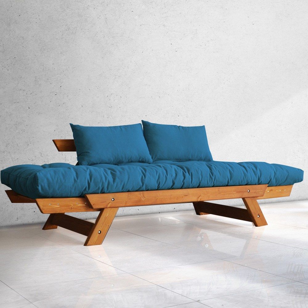 Dvosjed sofa CPT8104-210 - boje: Teak, Plava i Vrtna slika 3