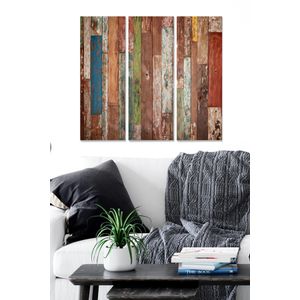 MDF10637108 Multicolor Decorative MDF Painting (3 Pieces)