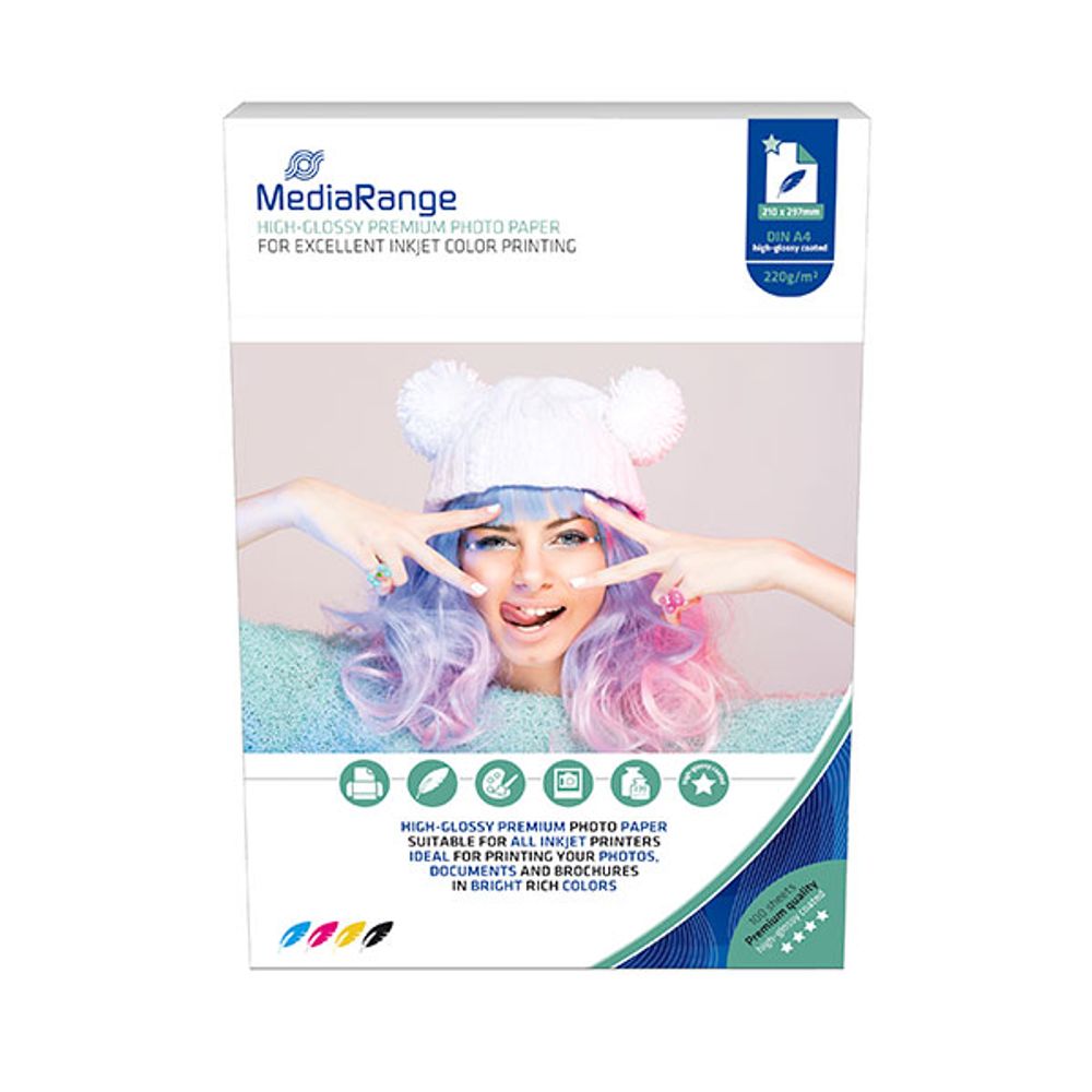 MediaRange FOTO PAPIR A4 100kom 220g SJAJNI za InkJet pisače , MRINK103 slika 1