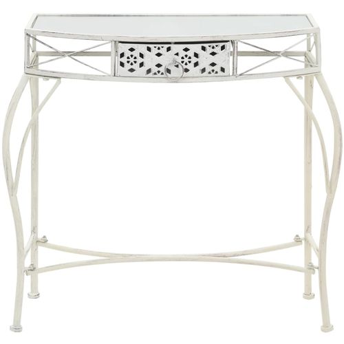 Bočni stolić u francuskom stilu metalni 82 x 39 x 76 cm bijeli slika 11
