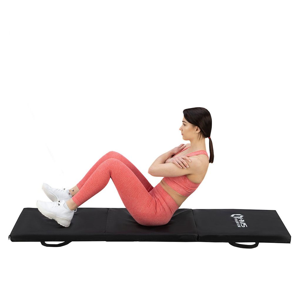 Mgs02 gimnastički sklopivi madrac 1800x600mm crni hms premium slika 3