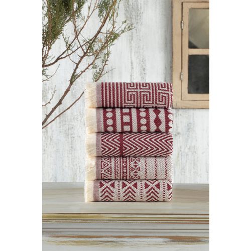 Maya - Claret Red Claret Red Wash Towel Set (5 Pieces) slika 1