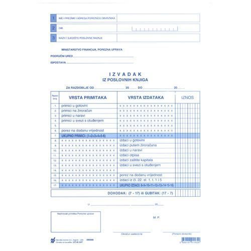 IX-347 IZVADAK IZ POSLOVNIH KNJIGA; Komplet 2 lista, 21 x 29,7 cm slika 2