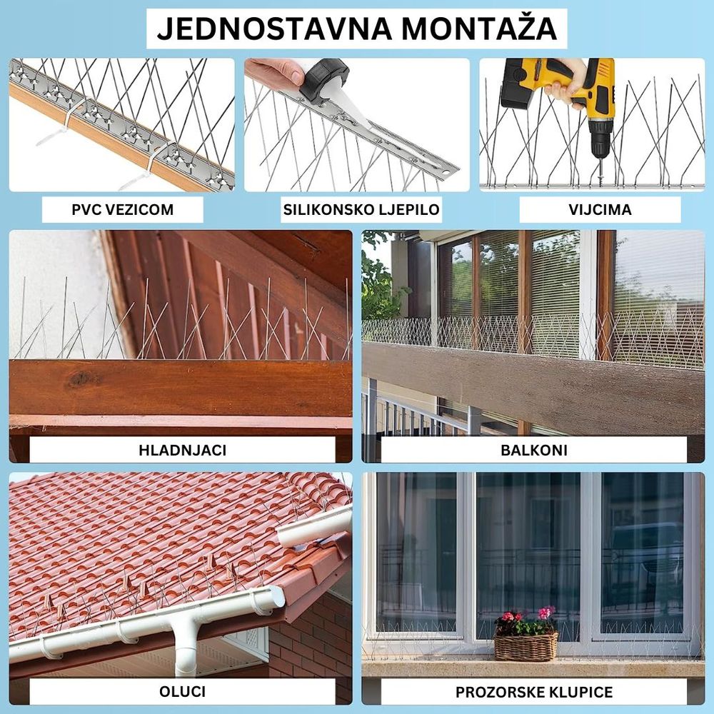 INOX zaštita od ptica, 1 metar slika 3