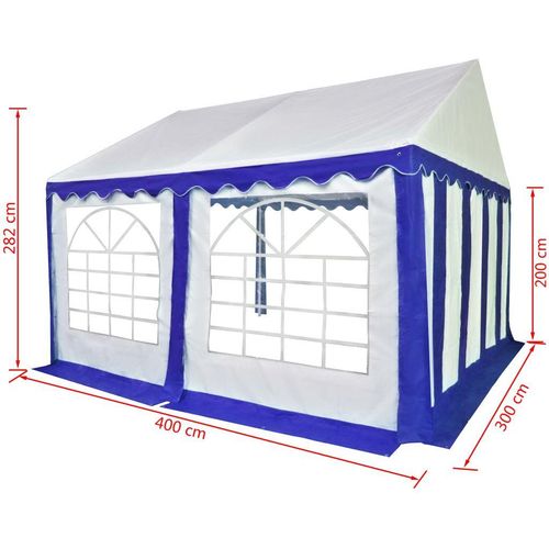 Vrtni šator od PVC-a 3 x 4 m plavo-bijeli slika 2