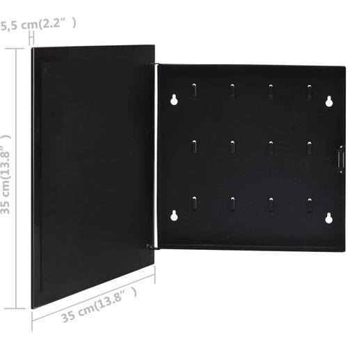 Kutija za ključeve s magnetnom pločom crna 35 x 35 x 5,5 cm slika 26