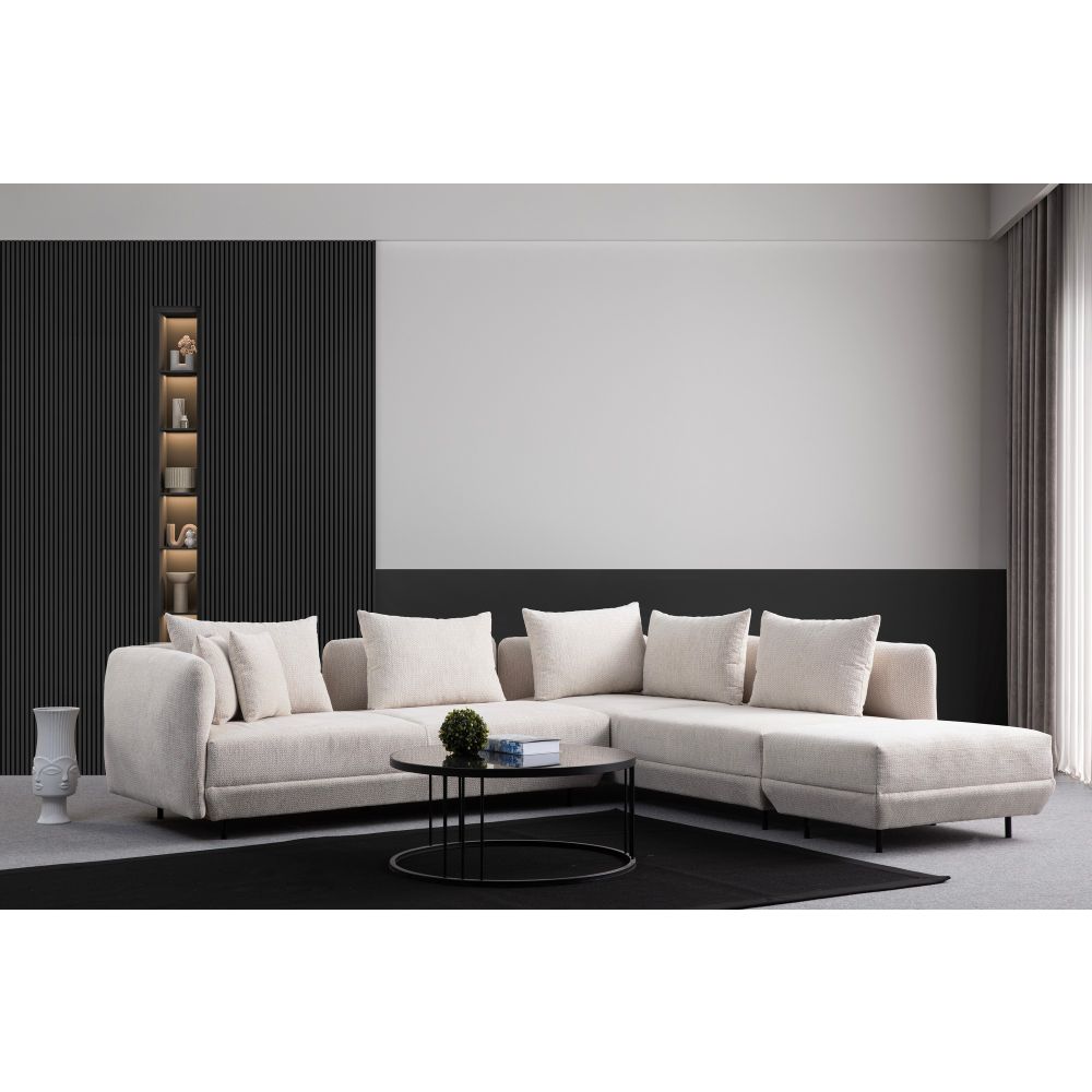 Floransa - Bijeli Ugaoni Sofa slika 2