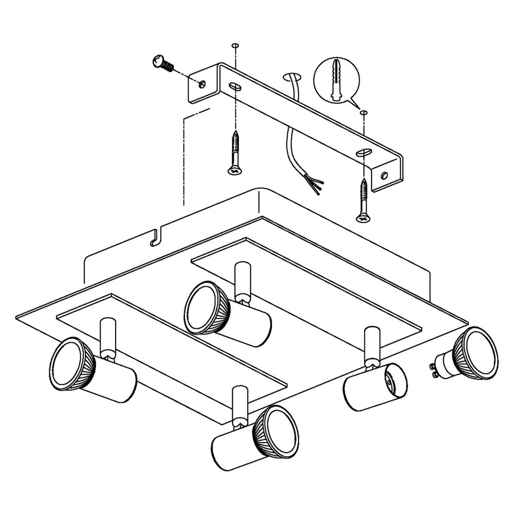 Eglo Rottelo reflektor/4, led 4x5w, 4x400lm, mat/kRom  slika 3
