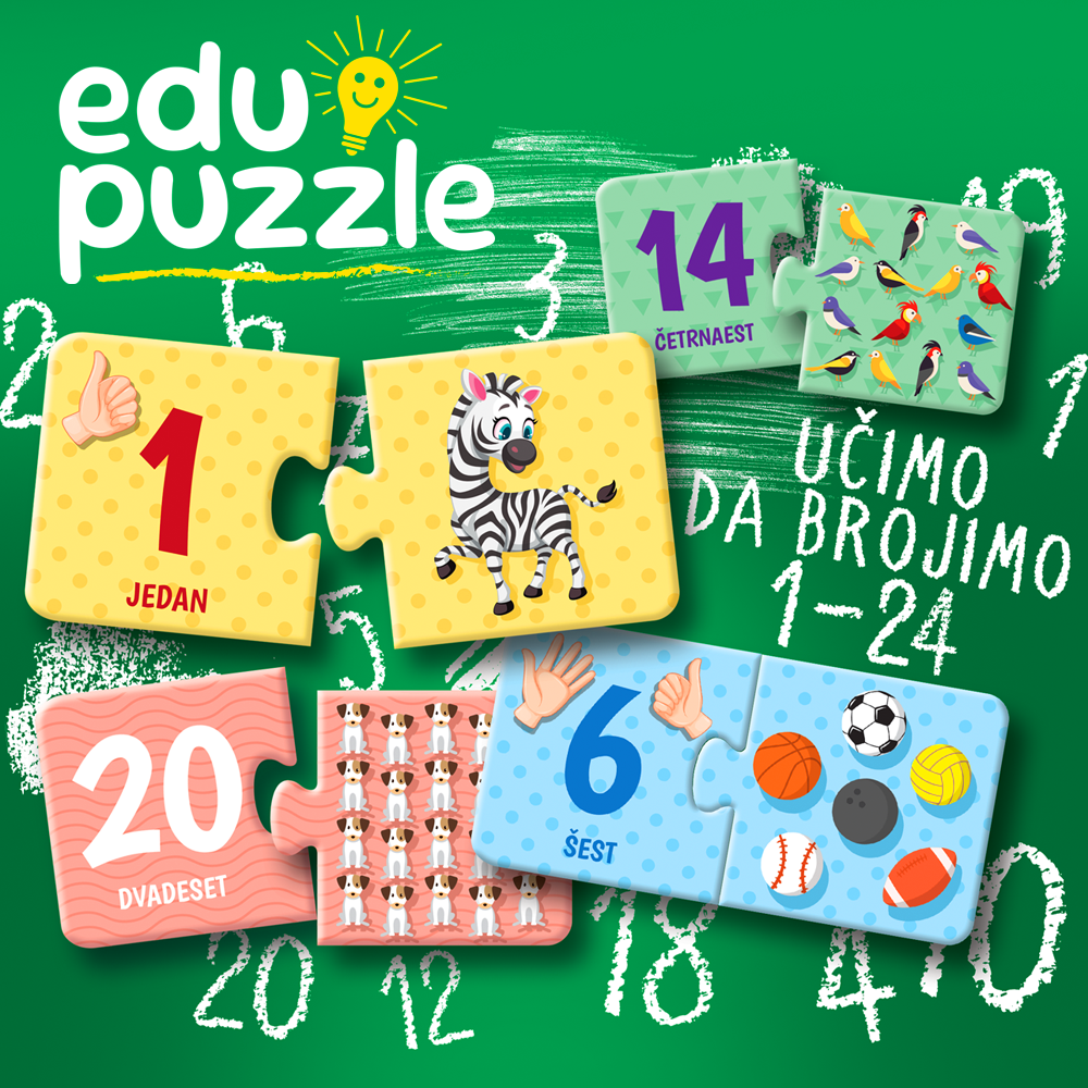 Kumaro Edukativne puzzle - Učimo da brojimo 1-24 slika 2