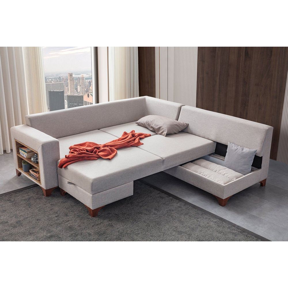 Ugaona Sofa Tloft Lijeva - boja: krem slika 3