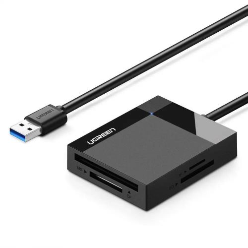 Čitač memorijskih kartica UGREEN, USB 3.0, TF/SD/CF/MS kartice, 50cm, crni slika 1