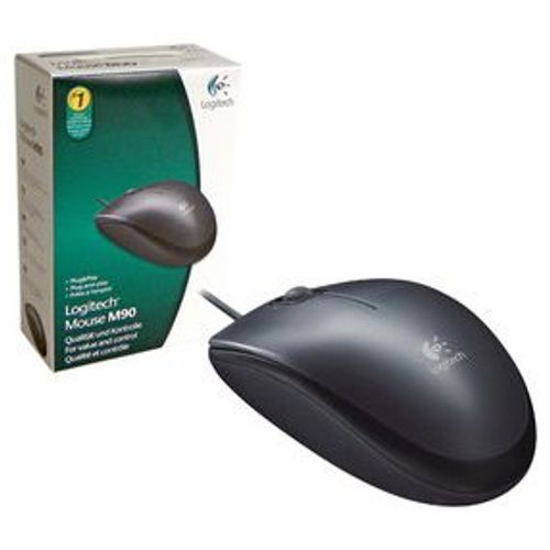 Logitech M90 Wired Optical Mouse, USB, Gray slika 3