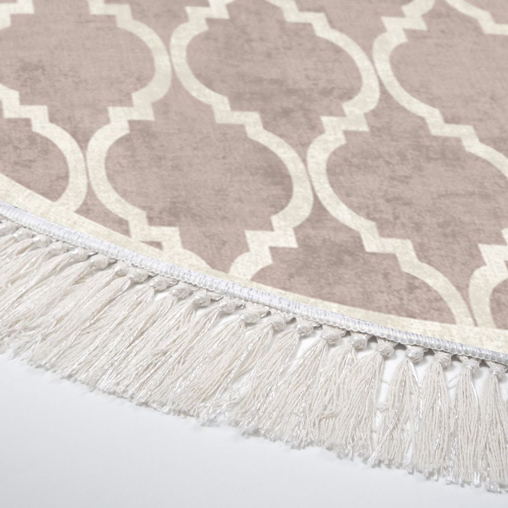 Kremasto-smeđi hodnički tepih ALN400601KR17 (100 x 100 cm) slika 3