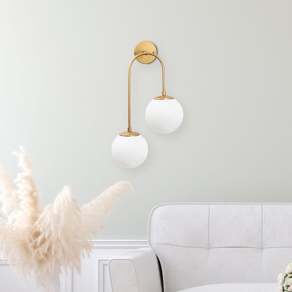 Jewel - 10585 Sjajna Zlatna Zidna Lampa slika 1