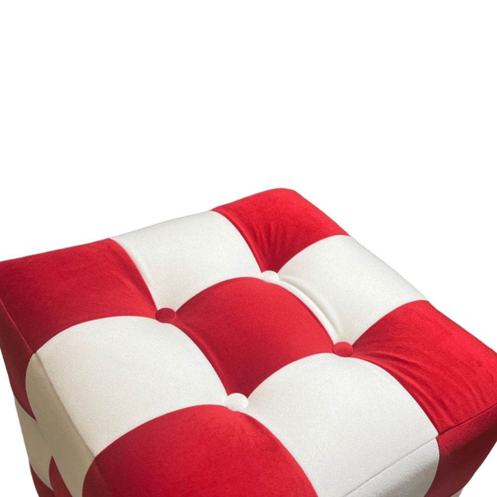 Pouffe Patchwork - Crveno Bijeli slika 3