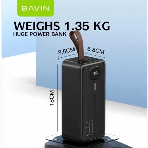 Bavin Power bank 60000mAh Micro/TypeC & Lightning crna slika 3