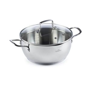 Čelični lonac Rosmarino Pour&amp;Cook II sa staklenim poklopcem 3 l - silver 24x10,5 cm