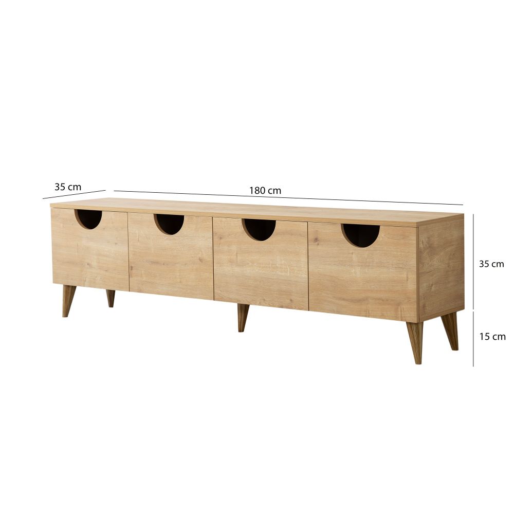 TV Stalak 'Four Seasons - Oak v2' od Hrastovine slika 7