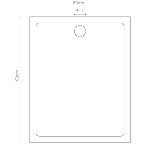 Pravokutna ABS tuš-kada crna 80 x 100 cm slika 7