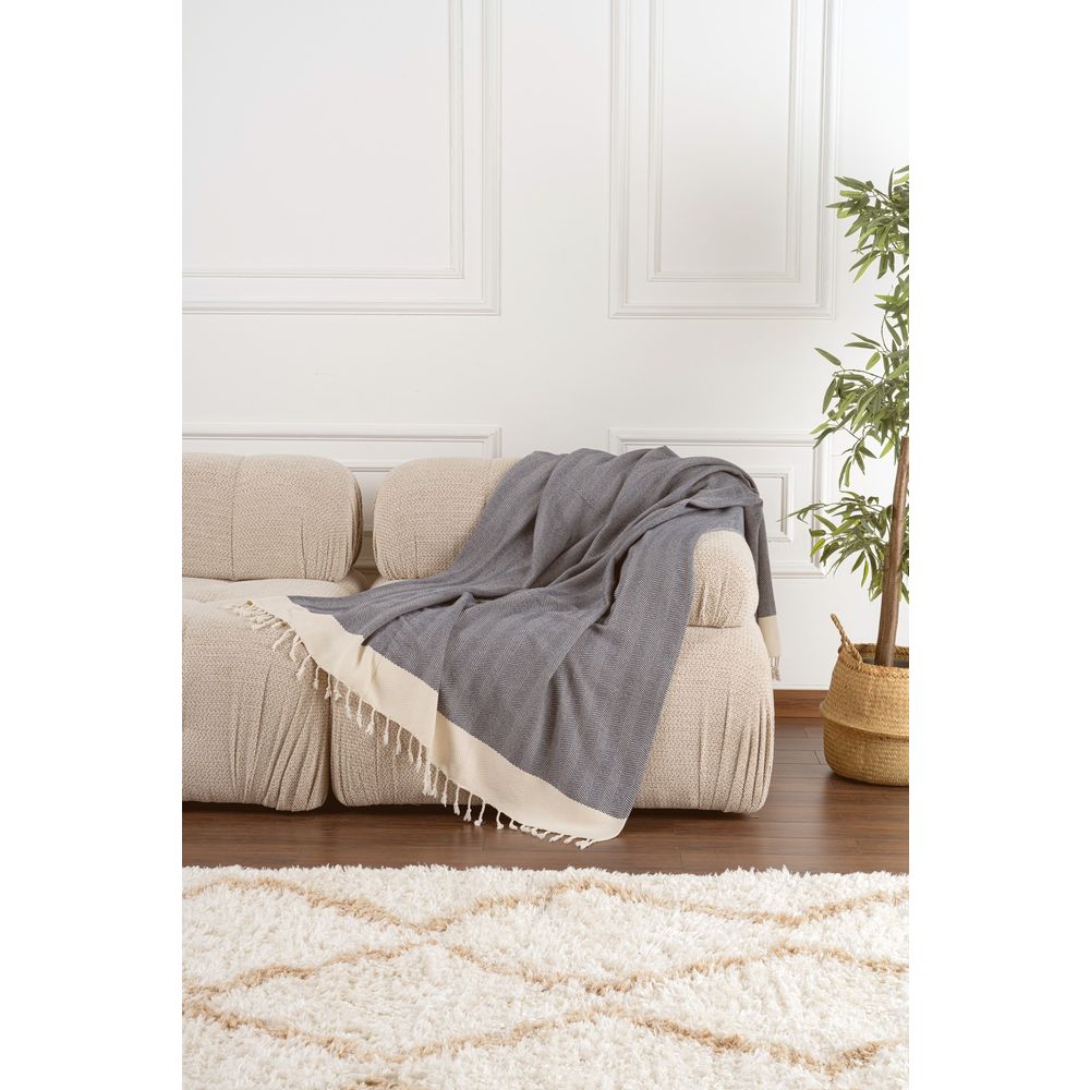 Sofa pokrivač Baliksirti - siva boja slika 1