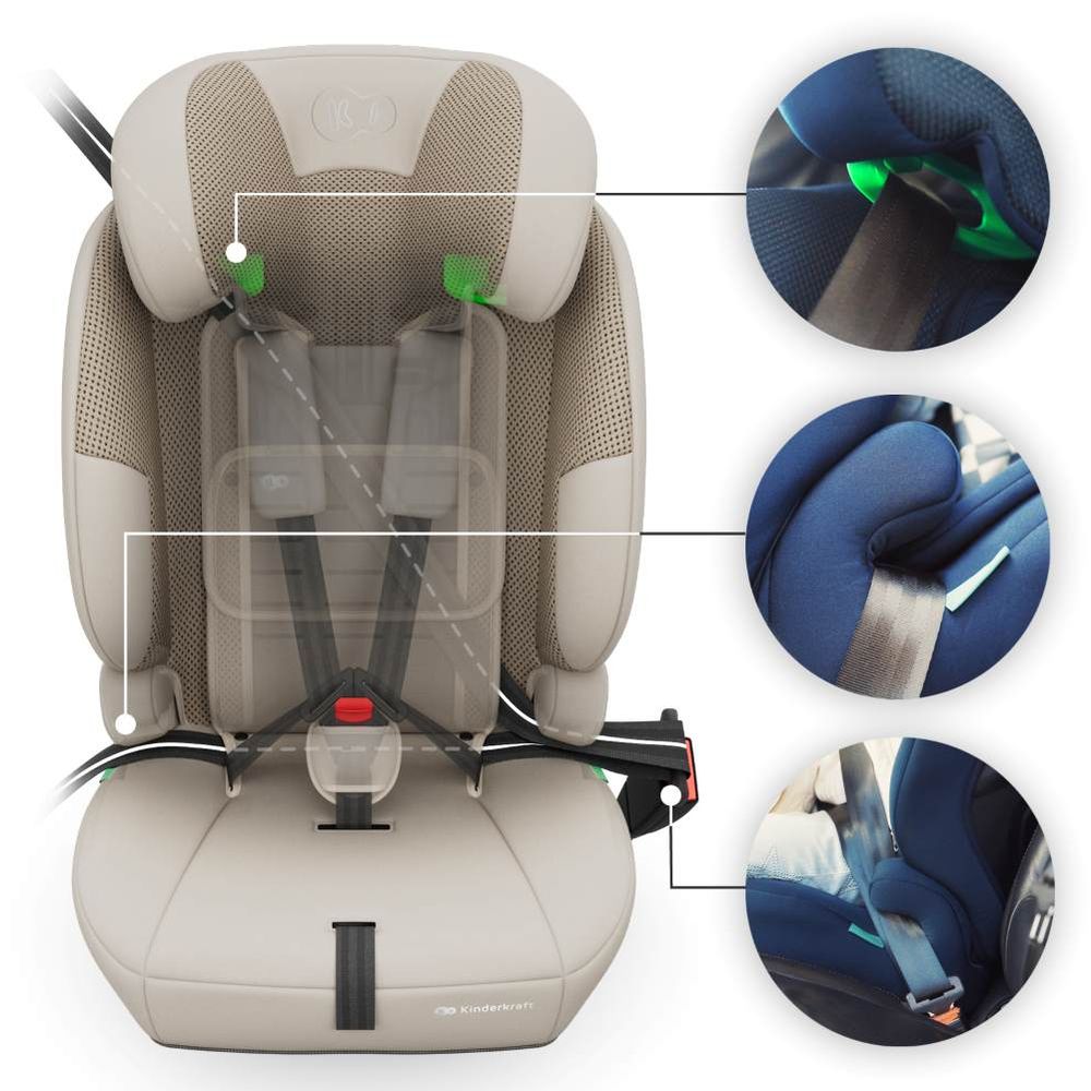 Kinderkraft autosjedalica Comfort Up 2 plus i-Size 9-36 kg (76-150 cm) bez Isofix-a, Beige slika 15