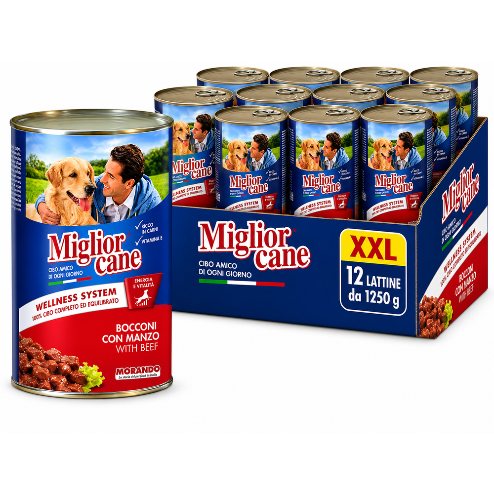 Miglior hrana za pse u limenci, Govedina, 12x1250 g, XXL slika 1