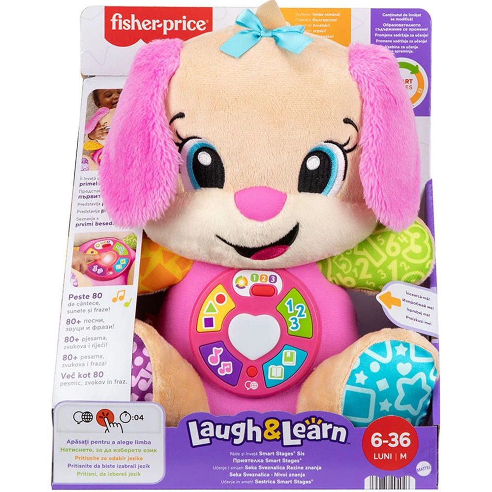 Fisher Price Interaktivna plišana igračka Laugh&Learn - Psić sveznalica Seka slika 5