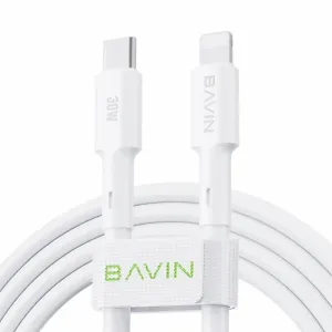 BAVIN kabl 30W type-C na lightning 1,2m bela