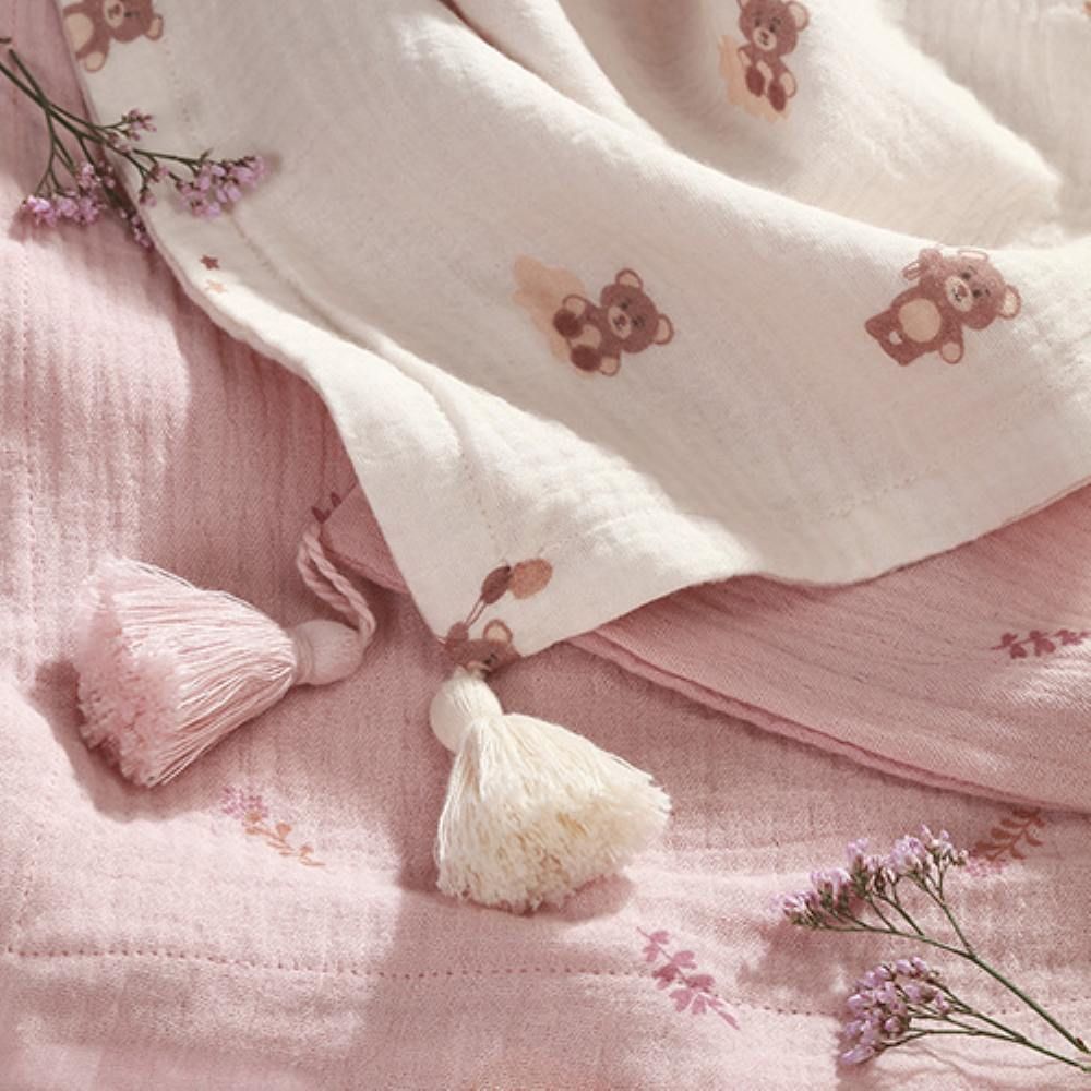 BabyOno Muslin pamučna dekica 75x100 cm, roza slika 4